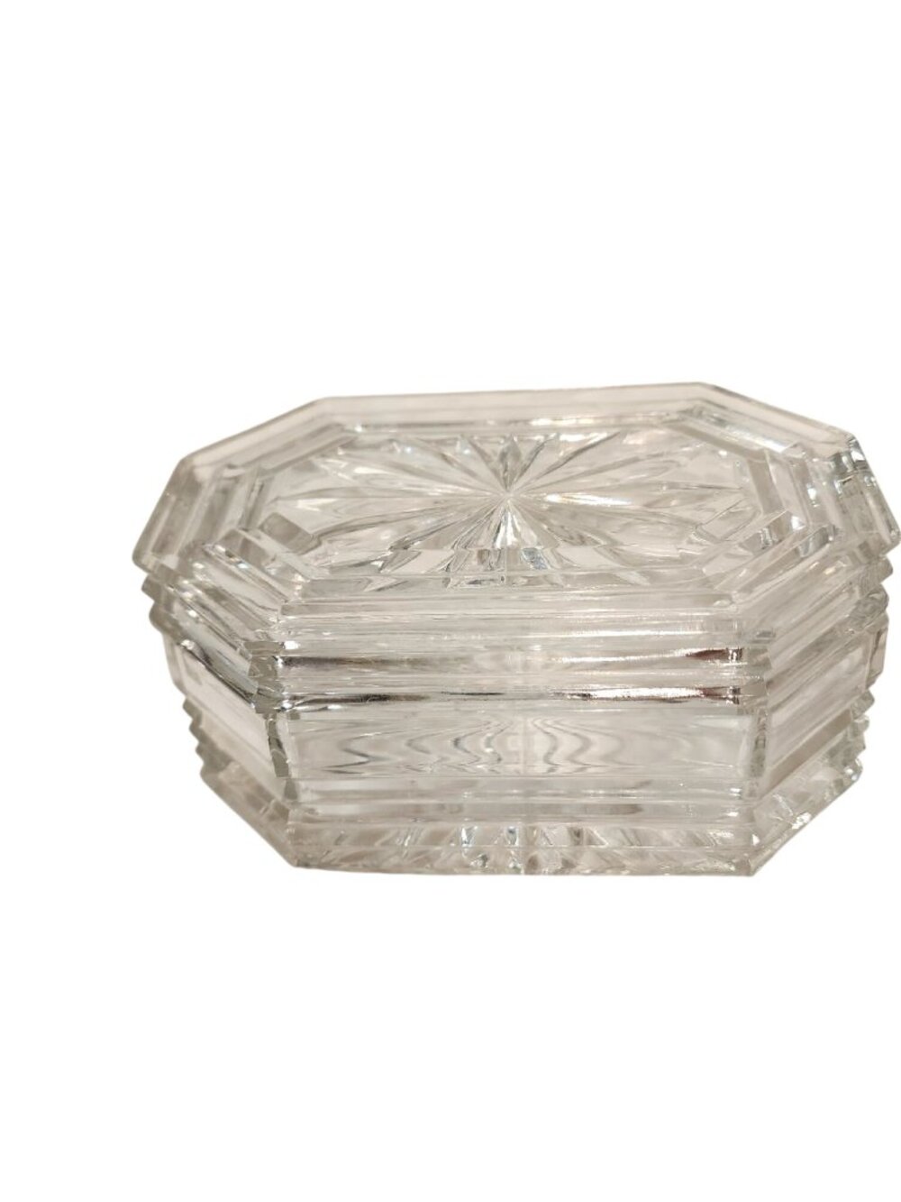 Hofbauer Crystal Trinket Box with Frosted Bird Made in Germany